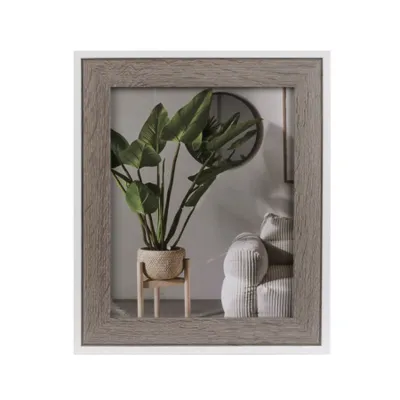 Wall frame – brown and white plant