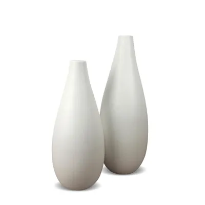 Vase en céramique blanc – Petite embouchure