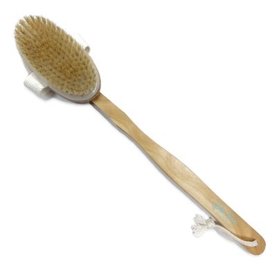 Wooden bath brush infused with tea tree extracts