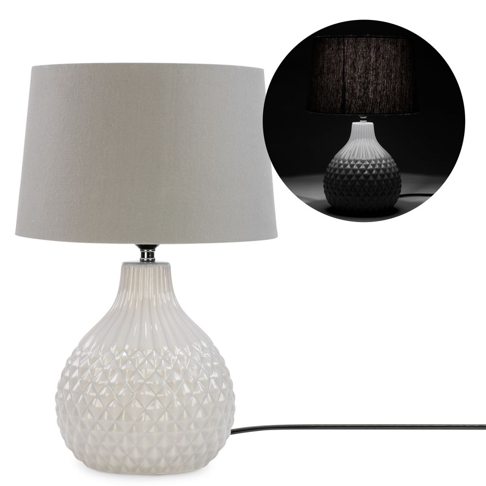 Lampe de table grise – Base texturée