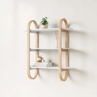 Bellwood Wall Shelf – White and Natural