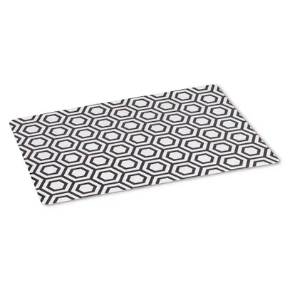 Napperon motif hexagone et rond – Noir et blanc