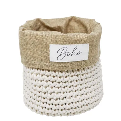 Boho Basket – White and Natural