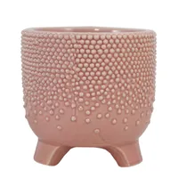 Pot rose sur patte en céramique avec pois