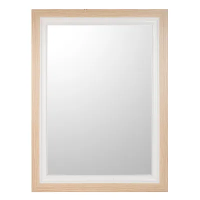 Large rectangular mirror – Wood and white