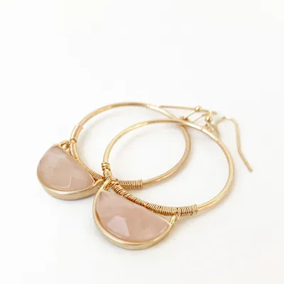 Pendant earrings – Pink Quartz