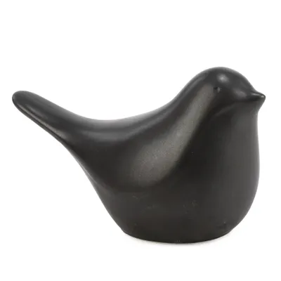 Grand oiseau noir en céramique