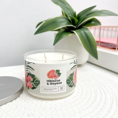 3-Wick Candle – Hibiscus and Guava