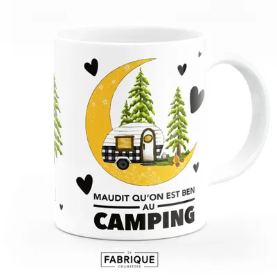 Text mug – On est ben au camping