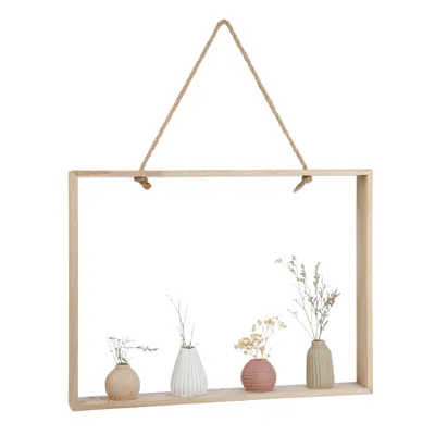 Hanging shelf with 4 vases
