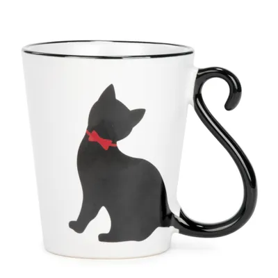 White mug – Black cat