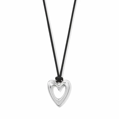 Cascade Open Heart Petite Cord Necklace