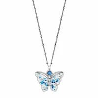 Kyoto In Bloom Indigo Petite Butterfly Necklace