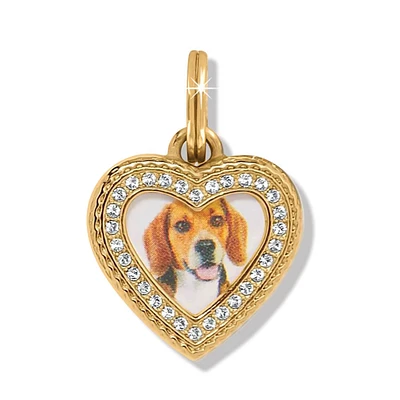 Memento Heart Golden Photo Charm