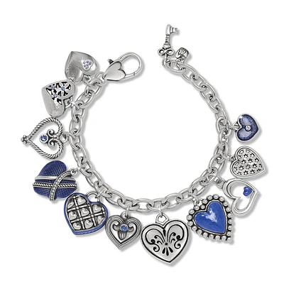 One Heart Link Charm Bracelet