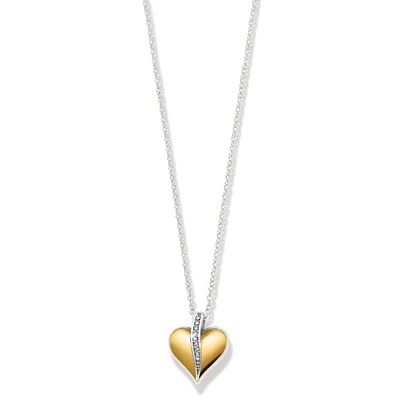 Precious Heart Two Tone Petite Necklace