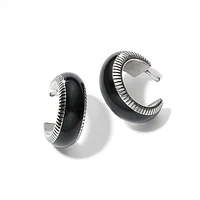 Interlok Noir Small Hoop Earrings