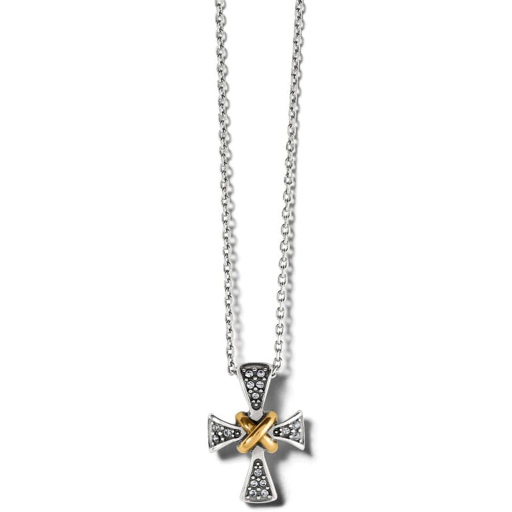 Meridian Two Tone Mini Cross Necklace