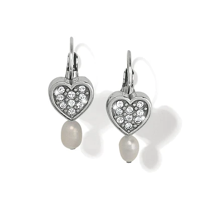 Meridian Zenith Heart Pearl Leverback Earrings