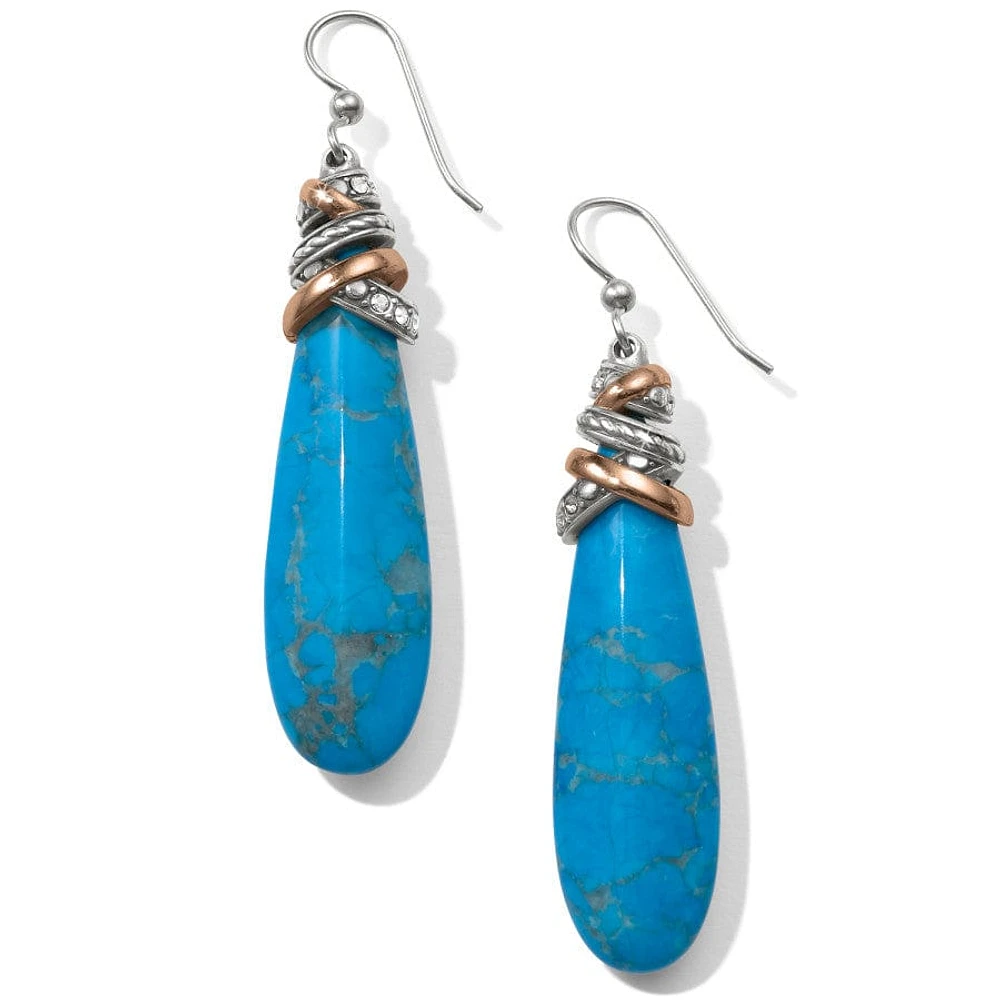 Neptune's Rings Pyramid Turquoise French Wire Earrings
