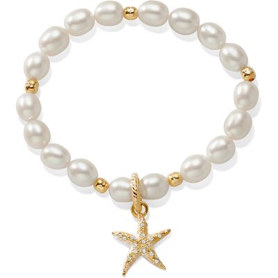 Sea Shore Pearl Starfish Stretch Bracelet