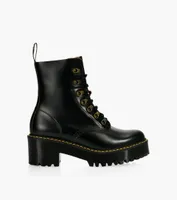 DR. MARTENS LEONA VINTAGE HEELED BOOTS - Black Leather | BrownsShoes