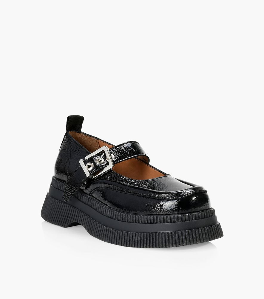 GANNI CREEPERS MARY JANE - Black Patent Leather | BrownsShoes