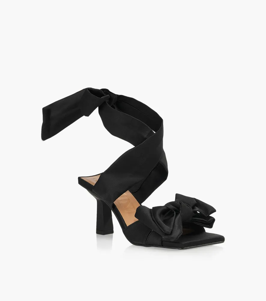 GANNI WRAPUP SEXY SANDAL - Black Fabric | BrownsShoes