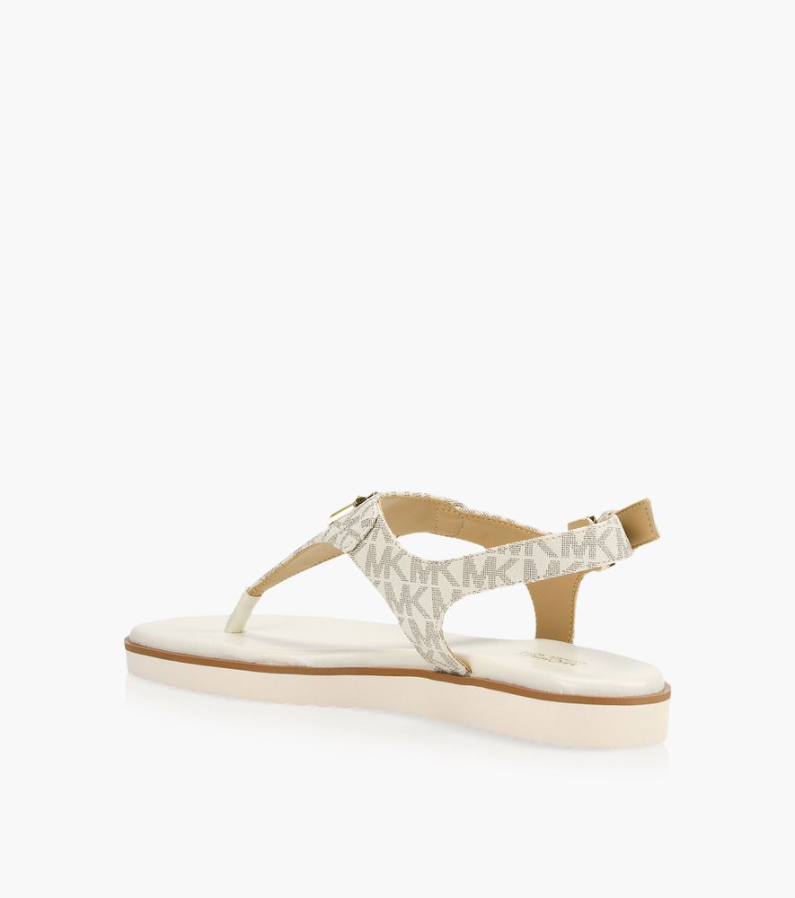 MICHAEL KORS JILLY FLAT SANDAL - Beige Leather | BrownsShoes