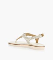 MICHAEL KORS JILLY FLAT SANDAL - Beige Leather | BrownsShoes