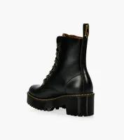 DR. MARTENS LEONA VINTAGE HEELED BOOTS - Black Leather | BrownsShoes