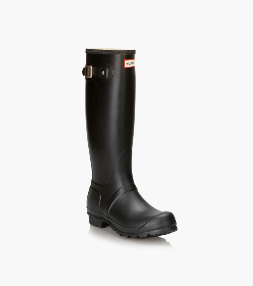 HUNTER ORIGINAL TALL RAIN BOOTS - Black Rubber | BrownsShoes