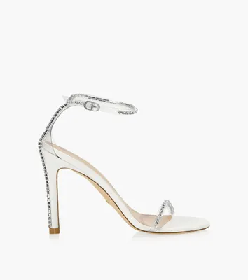 STUART WEITZMAN NUDIST GLAM 100 - White Leather + Synthetic | BrownsShoes