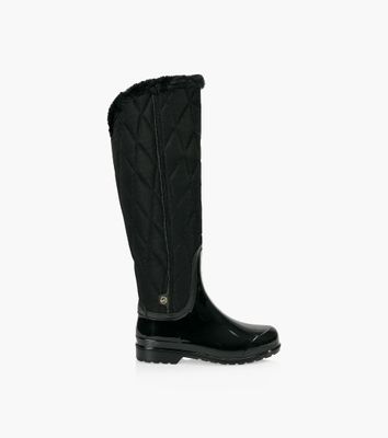 MICHAEL KORS BONNIE QUILTED RAINBOOT - Black Fabric And Synthetic | BrownsShoes