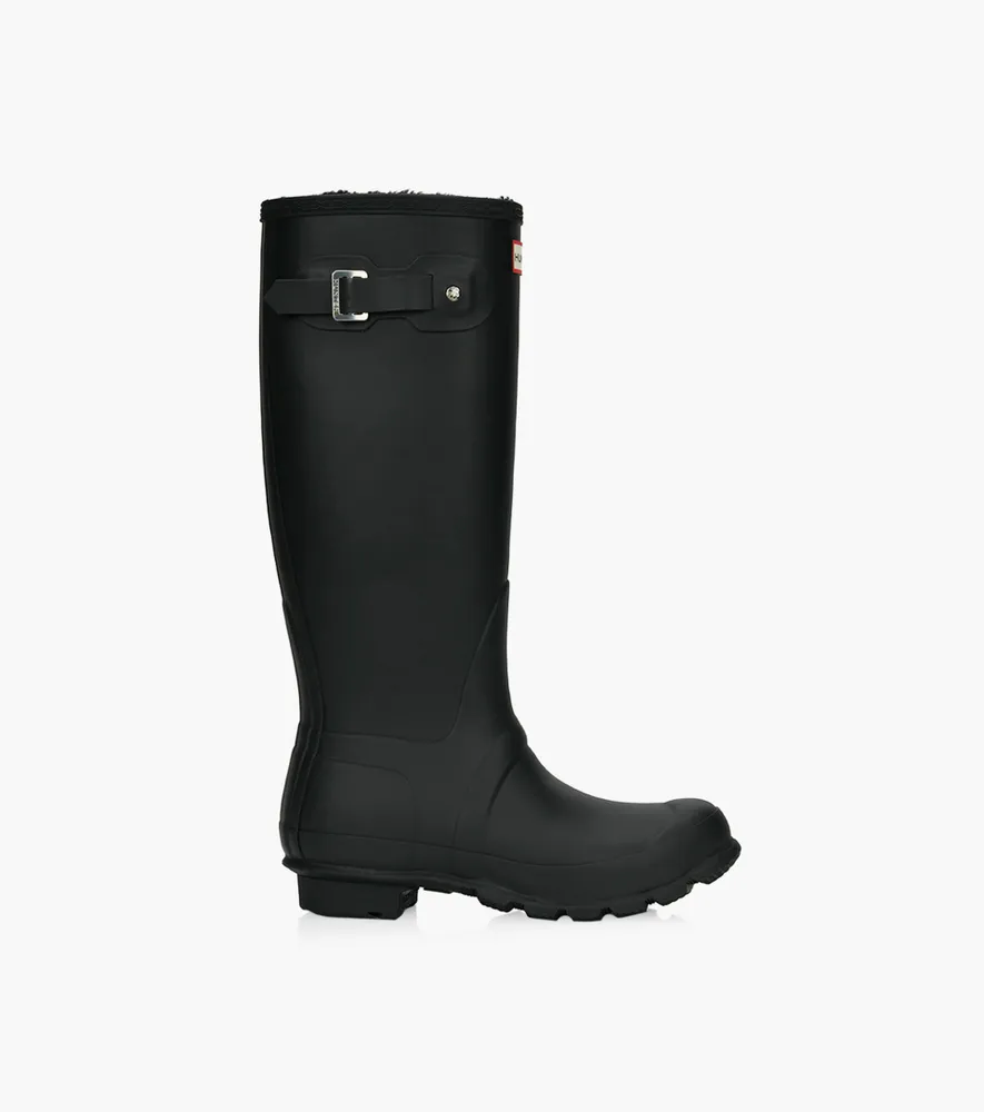 HUNTER WOMEN'S ORIGINAL TALL INSULATED RAIN BOOTS - Black Rubber | BrownsShoes