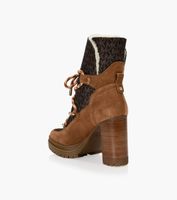 MICHAEL KORS CULVER BOOTIE - Tan Leather + Synthetic | BrownsShoes