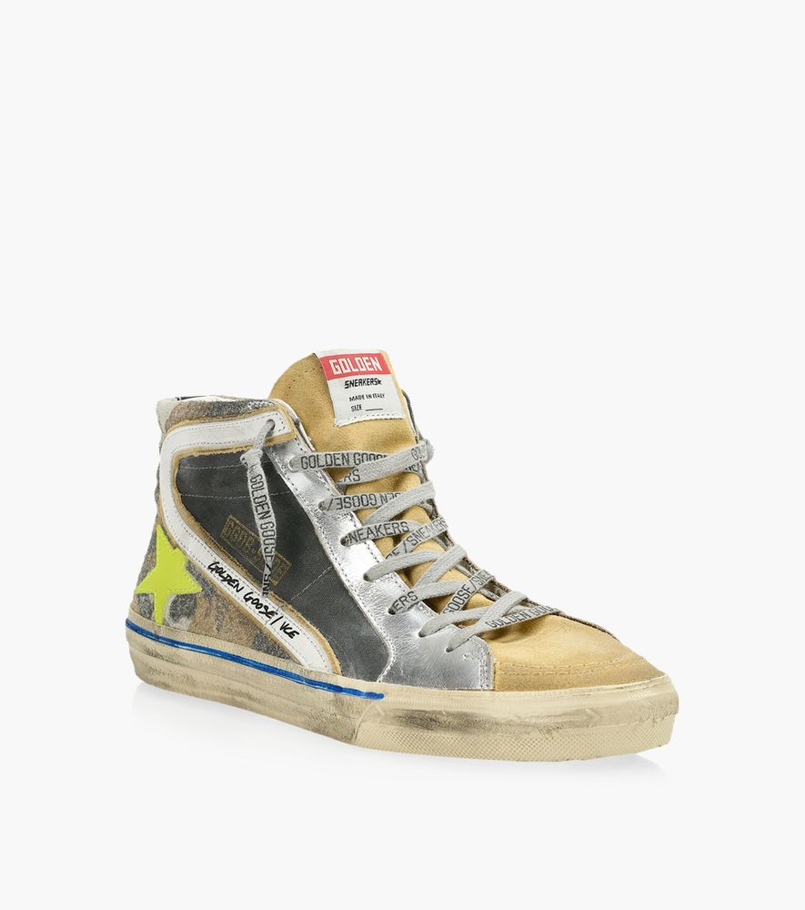 GOLDEN GOOSE SLIDE CANVAS CAMO - Grey Canvas | BrownsShoes