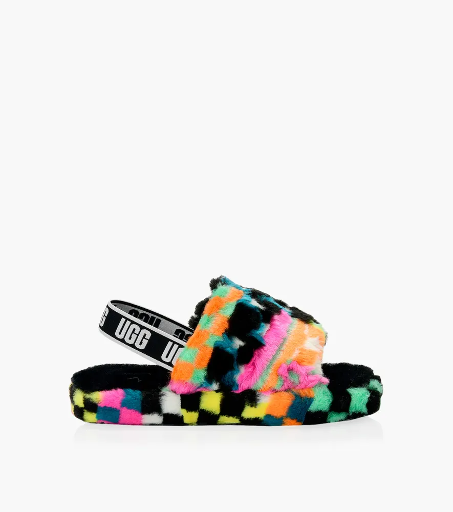 UGG FLUFF YEAH SLIDE CHECKS - Multicolour | BrownsShoes