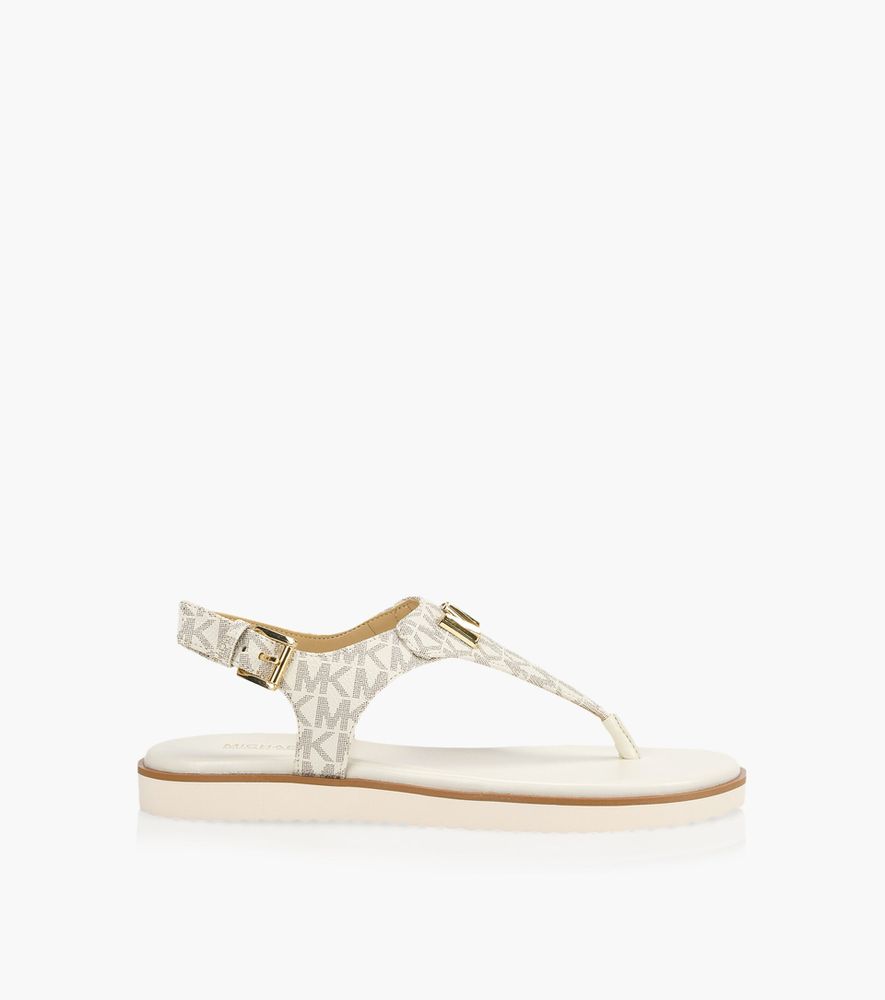 MICHAEL KORS JILLY FLAT SANDAL - Beige Leather | BrownsShoes