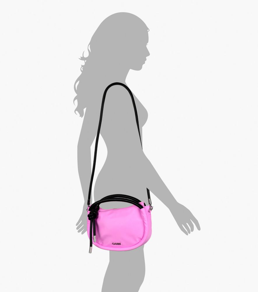 GANNI MINI KNOT BAG - Pink Fabric | BrownsShoes