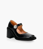 GANNI SQUARE TOE MARY JANE - Black Leather | BrownsShoes