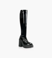 WINDSOR SMITH GOODBYE STRETCH SOCK BOOT - Black Faux Leather | BrownsShoes
