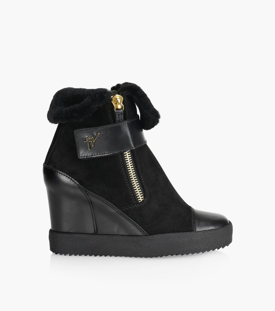 GIUSEPPE ZANOTTI ALETA WEDGE - Black Leather | BrownsShoes