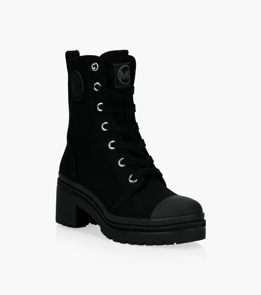 MICHAEL MICHAEL KORS + MICHAEL KORS COREY COMBAT BOOT - Black Canvas |  BrownsShoes | Upper Canada Mall