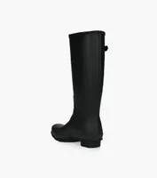 HUNTER WOMEN'S ORIGINAL TALL INSULATED RAIN BOOTS - Black Rubber | BrownsShoes