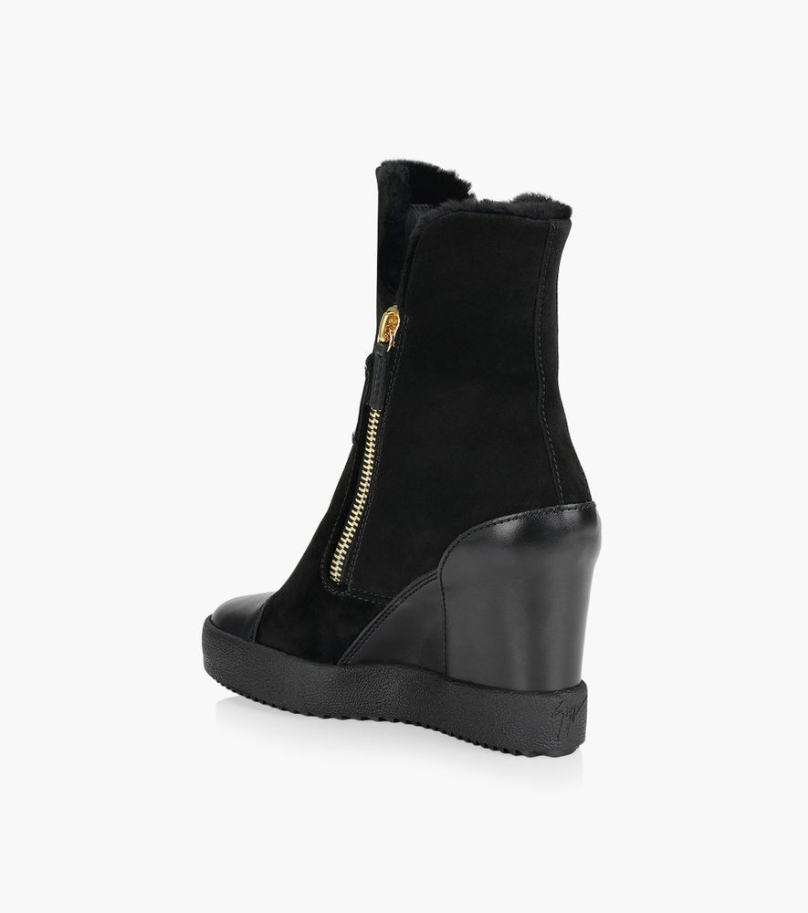 GIUSEPPE ZANOTTI ALETA WEDGE - Black Leather | BrownsShoes