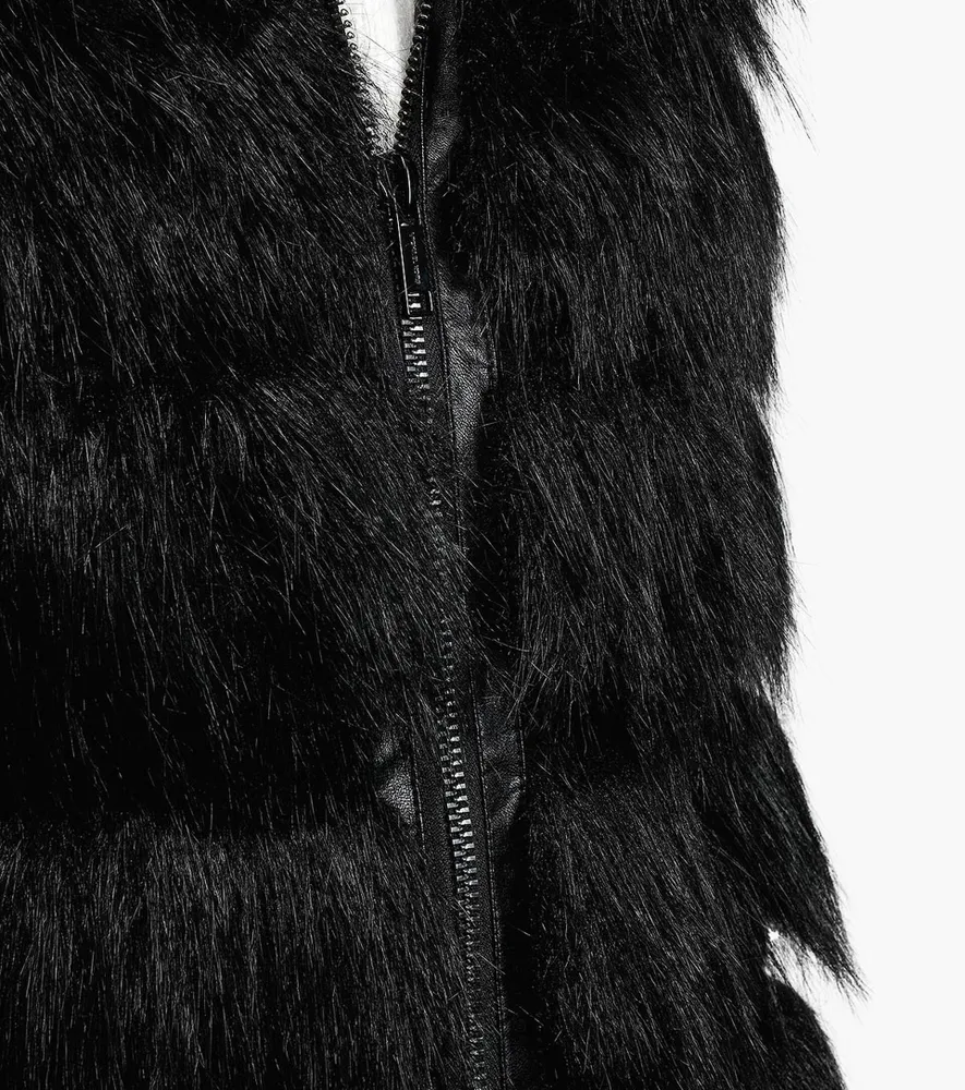 MICHAEL MICHAEL KORS FAUX FUR LINED PARKA - Black