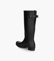 HUNTER ORIGINAL TALL BACK ADJUSTABLE RAIN BOOTS - Black Rubber | BrownsShoes