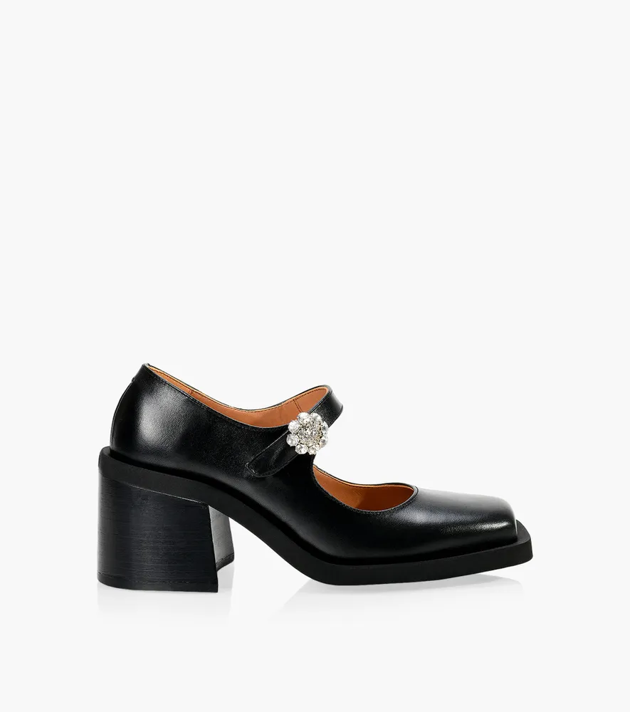 GANNI SQUARE TOE MARY JANE - Black Leather | BrownsShoes