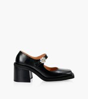 GANNI SQUARE TOE MARY JANE - Black Leather | BrownsShoes